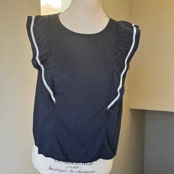 Banana Republic Cotton Blend Ruffle Top - Size Small - Picture 1 of 6